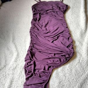 Purple asymmetrical dress